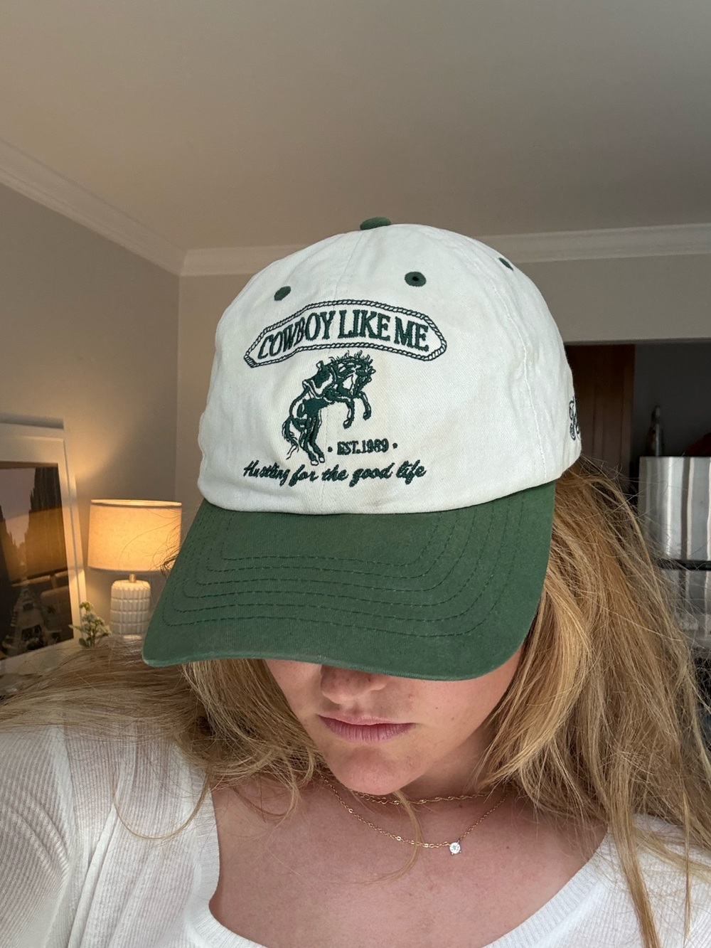 Taylor Swift Cowboy Like Me Cream and Green Baseball Cap